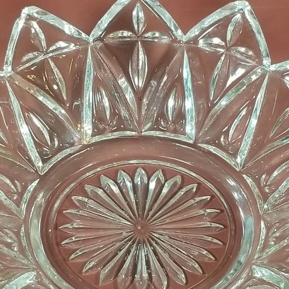 Federal Glass Petal 5 5/8" Round Bowl Dish 12-Point Star Flower Cross Starburst - Picture 4 of 8
